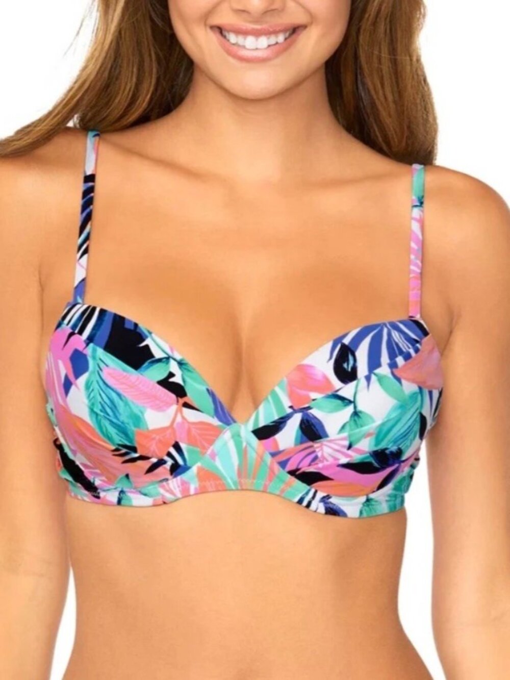 NWT Raisins Juniors' Moonshadow Printed Bikini Top Medium pap2726a